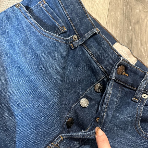 Everlane high rise slim straight jeans 30 ankle blue denim button fly casual - Picture 6 of 9